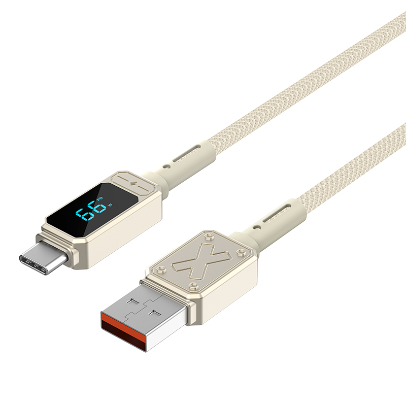 WiWU X Series Fast charge digital display zinc alloy braided Cable 6A Wi-C038 A-C